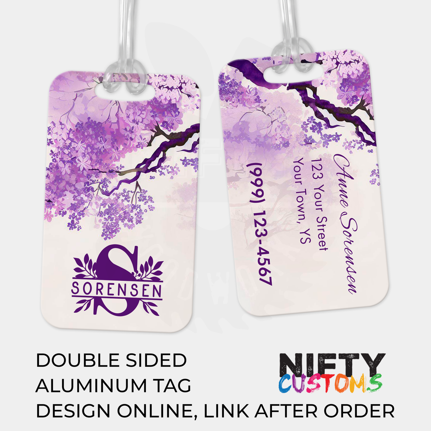 Jacaranda Luggage Tags